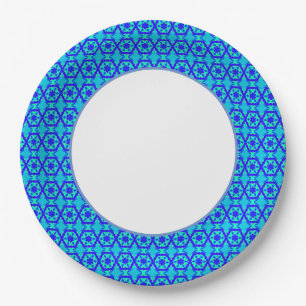 Assiettes En Carton Fun Prints Blue Dinnerware