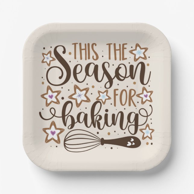 Assiettes En Carton Fun 'Tis Season for Baking Design (Recto)