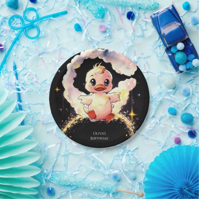 Assiettes En Carton Fun Whimsical Canard Anniversaire (Fête)