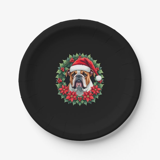 Assiettes En Carton Funky Christmas English Bulldog Débardeur (Devant)
