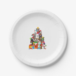 Assiettes En Carton Funky Pitbull Chien de Noël Lumières Arbre Chien C