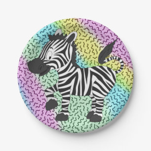 Assiettes En Carton Funky Zebra
