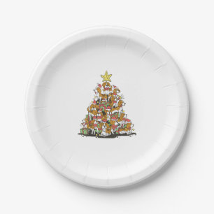 Assiettes En Carton Funny arbre de Noël beagle pour amoureux de les ch