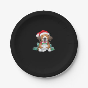 Assiettes En Carton Funny Chien père Noël Surdimensionné T-shirt