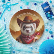 Funny Cowboy Ferret Style Occidental Anniversaire