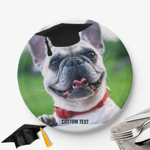 Assiettes En Carton Funny Dog Graduation Français BullDog Photo person