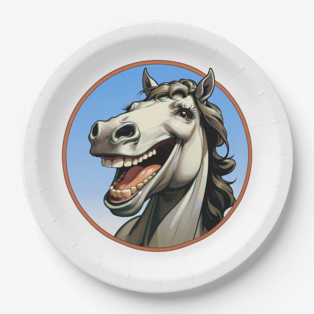 Assiettes En Carton funny horse (Devant)