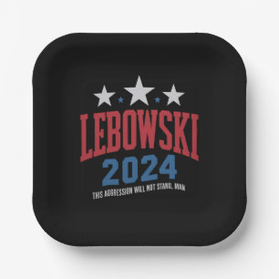 Assiettes En Carton Funny Lebowski Élection politique Vote 2024