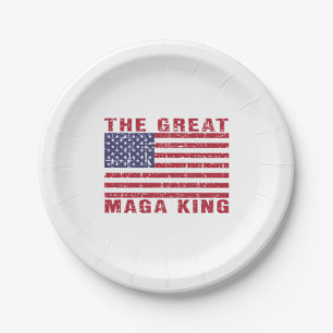 Assiettes En Carton Funny MAGA King Trump Supporter