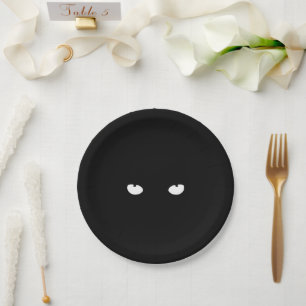 Assiettes En Carton Funny regard fantôme de monstre noir effrayant éff