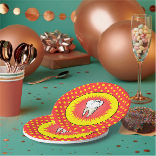 Assiettes En Carton Funny Rouge Blanc Jaune Extrait Molaire Starburst
