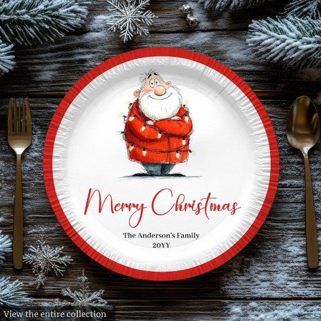 Assiettes En Carton Funny Santa Claus Red White Christmas Party Plates (Funny Santa Claus Red White Christmas Party Plates

)