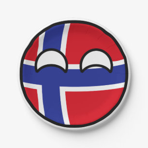 Assiettes En Carton Funny Trending Geeky Norway Countryball