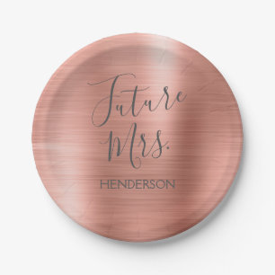 Assiettes En Carton Future Gold Blush Pink de Mme Rose moderne