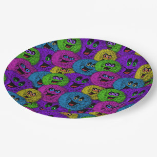 Assiettes En Carton Fuzzles conviviaux Créatures mignonnes Plaques en