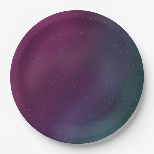 Assiettes En Carton Galaxie moderne fête d'anniversaire Purple Blue Sk (Devant)