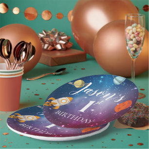 Assiettes En Carton Galaxy Rocket Jeu à thème Enfants 1er anniversaire