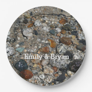 Assiettes En Carton Galets de granit dans le lac Tenaya à Yosemite
