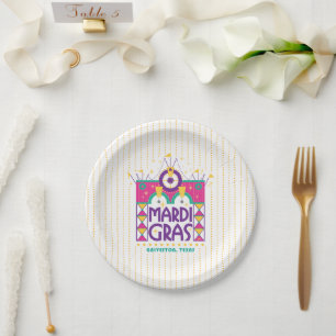 Assiettes En Carton Galveston Mardi Gras Arch dots, Galveston, Texas