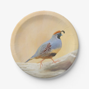 Assiettes En Carton Gambrel's Quail Painting Original Bird Art