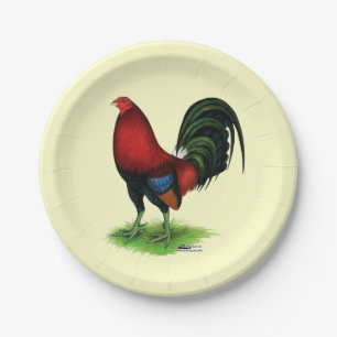 Assiettes En Carton Gamecock :  Rouge foncé