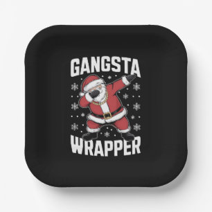 Assiettes En Carton Gangsta Wrapper Dabbing Père Noël Noël