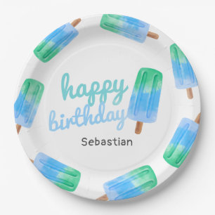 Assiettes En Carton Garçon Anniversaire Popsicle Personnalisé