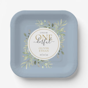 Assiettes En Carton Garçon Bleu Little Mr ONEderful Premier Anniversai