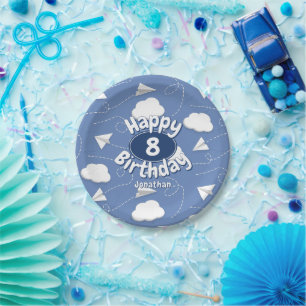 Assiettes En Carton garçon ou fille anniversaire avion en papier volan