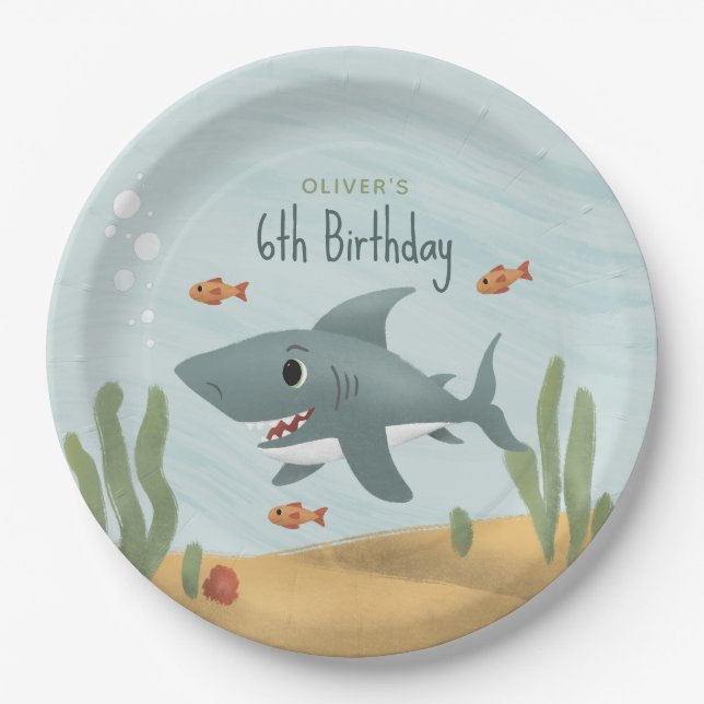 Assiettes En Carton Garçons Bleu mignon sous l'Anniversaire de enfant  (Devant)