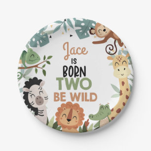 Assiettes En Carton Garçons Brown Green Born Two Be Wild 2e anniversai