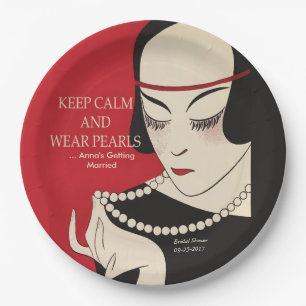Assiettes En Carton Gardez le calme et portez des Pearls Deco Plaques