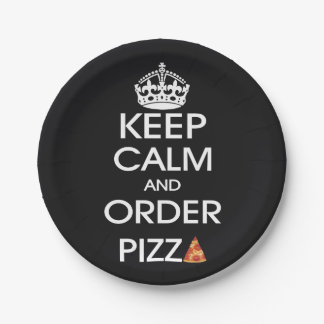 Assiettes En Carton Gardez votre calme et commandez une pizza