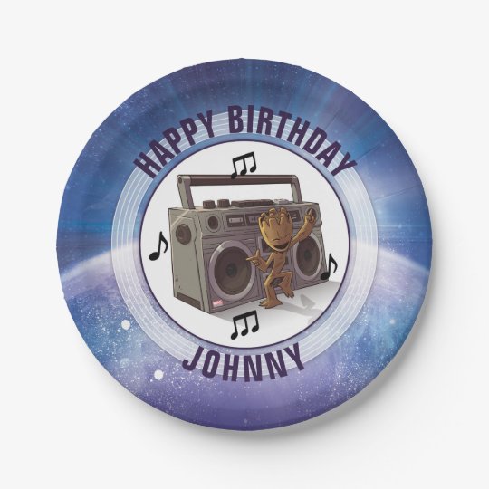 Assiettes En Carton Gardiens De La Galaxie Groot Anniversaire Zazzle Ca