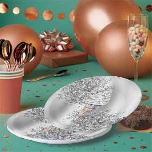 Assiettes En Carton Gâteau d'anniversaire en cône de glace à la vanill