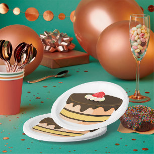 Assiettes En Carton Gâteau Et Fraise