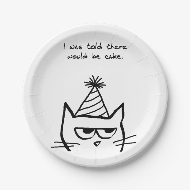 Assiettes En Carton Gâteau fâché des demandes de chat - occasions (Devant)