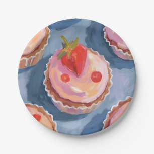 Assiettes En Carton Gâteaux Fraise   Aquarelle de Fruits Célébration