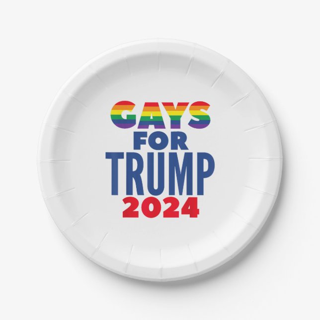 Assiettes En Carton Gays Pour L'Élection De Trump En 2024 (Devant)