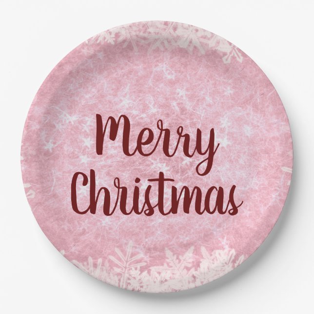 Assiettes En Carton Gel rose Joyeux Noël (Devant)
