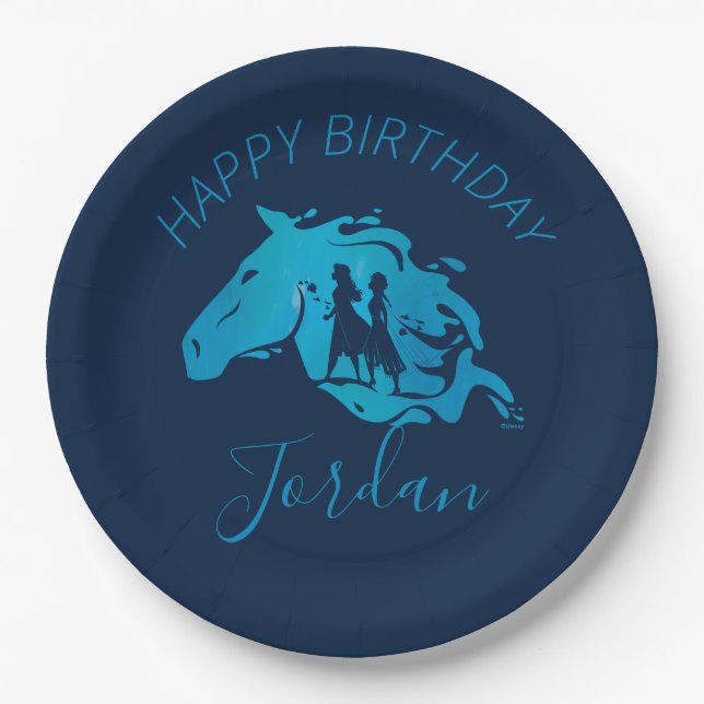 Assiettes En Carton Gelée 2 : Graphique d'aquarelle Anna, Elsa et Nokk (Devant)