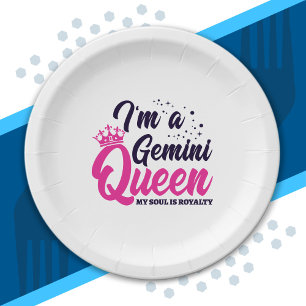 Assiettes En Carton Gemini Anniversaire Reine Astrologie Signe zodiaqu