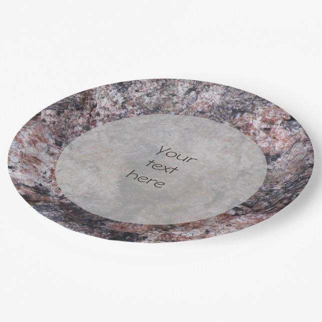 Assiettes En Carton Géologie Pinkish Rock Textes (Angle)
