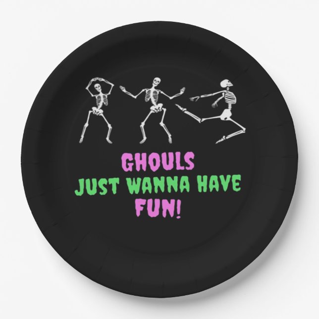 Assiettes En Carton Ghouls Veux Juste S'Amuser Paresseuse Paresseuse (Devant)