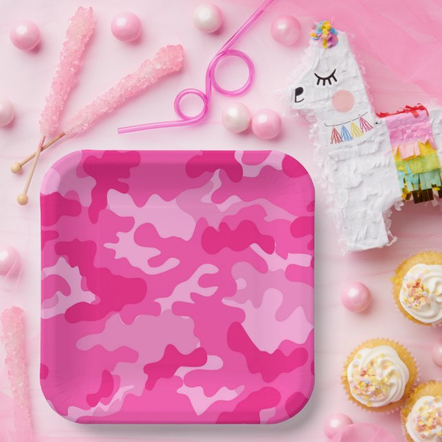 Assiettes En Carton GI JANE Military Camouflage Cocktail Party (Fête)