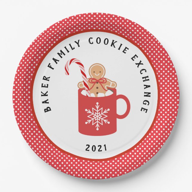 Assiettes En Carton Gingerbread Cookie | Christmas Cookie Exchange (Devant)