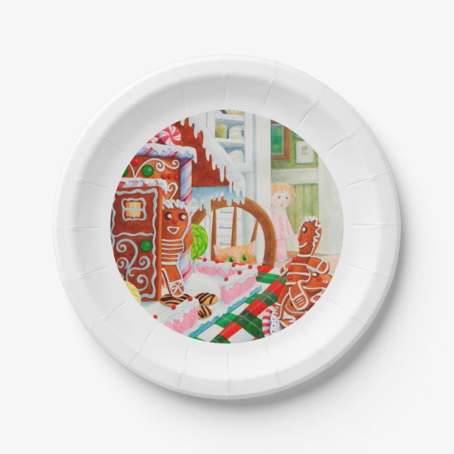 Assiettes En Carton GINGERBREAD SURPRISE 7" Plaques de papier rond (Devant)