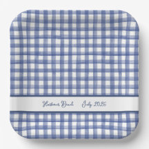 Gingham Bleu Marin d'Été, Damier 4 Juillet