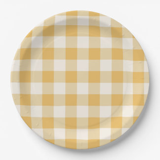 Assiettes En Carton Gingham Plaid Plates