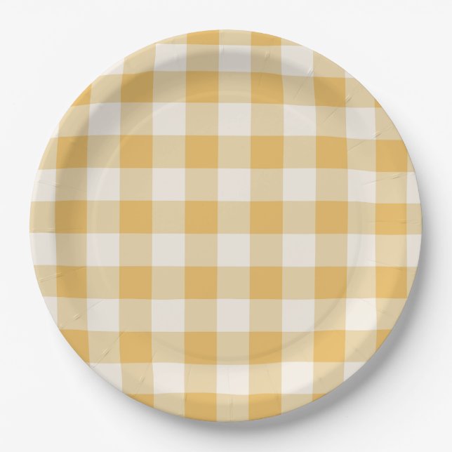 Assiettes En Carton Gingham Plaid Plates (Devant)